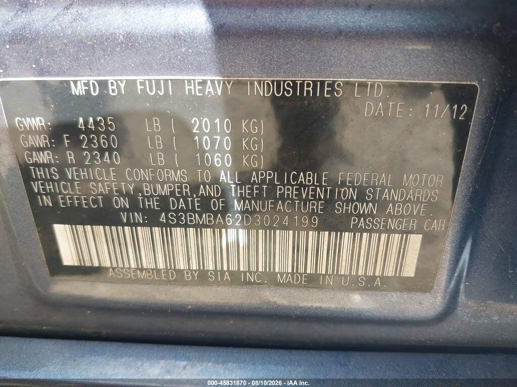 4S3BMBA62D3024199 2013 SUBARU LEGACY photo no. 9