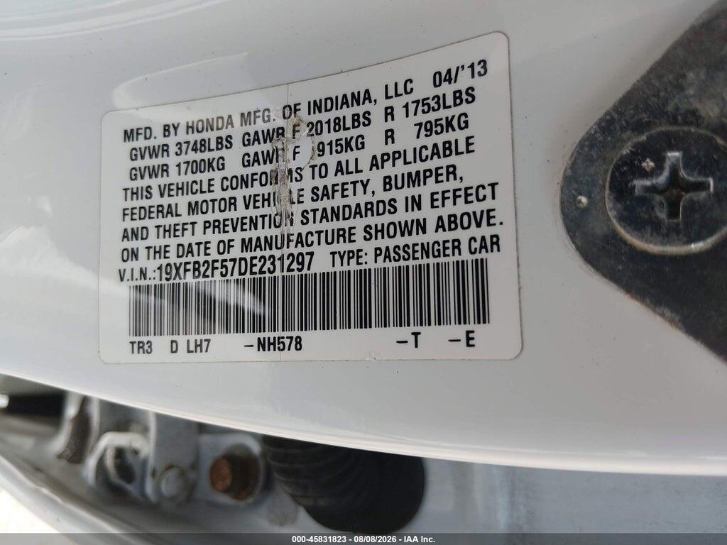 19XFB2F57DE231297 2013 HONDA CIVIC photo no. 9