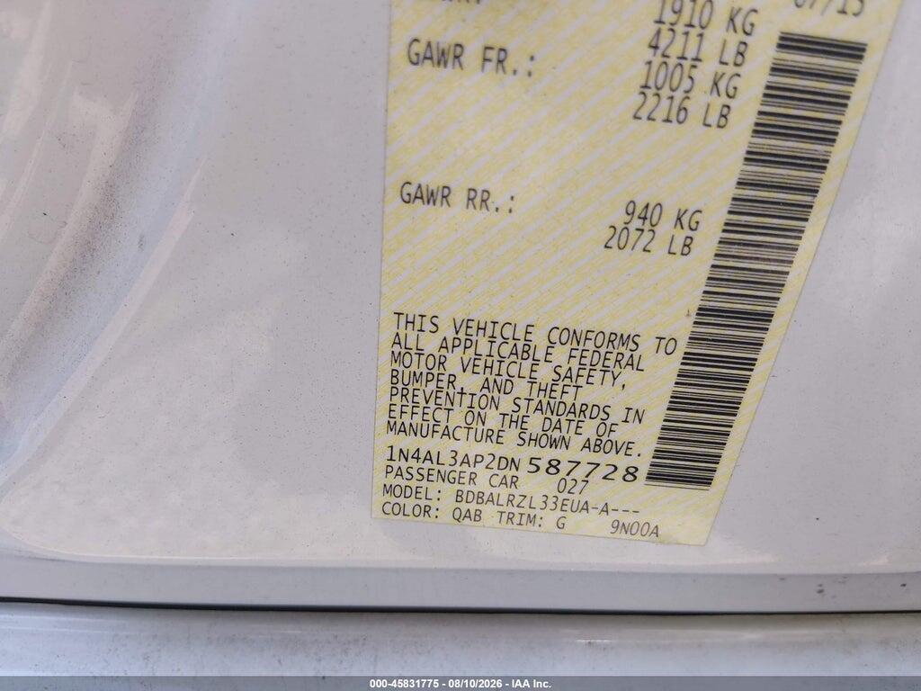 1N4AL3AP2DN587728 2013 NISSAN ALTIMA photo no. 9