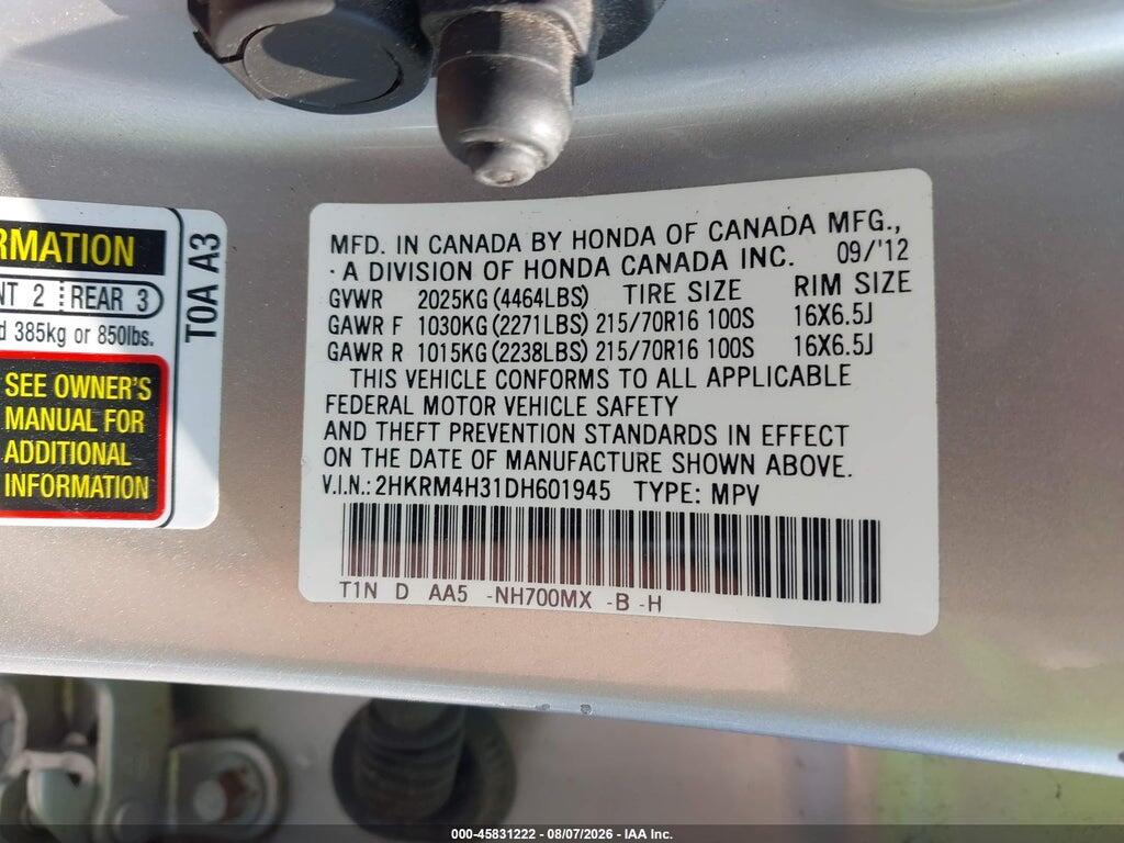 2HKRM4H31DH601945 2013 HONDA CR-V photo no. 9