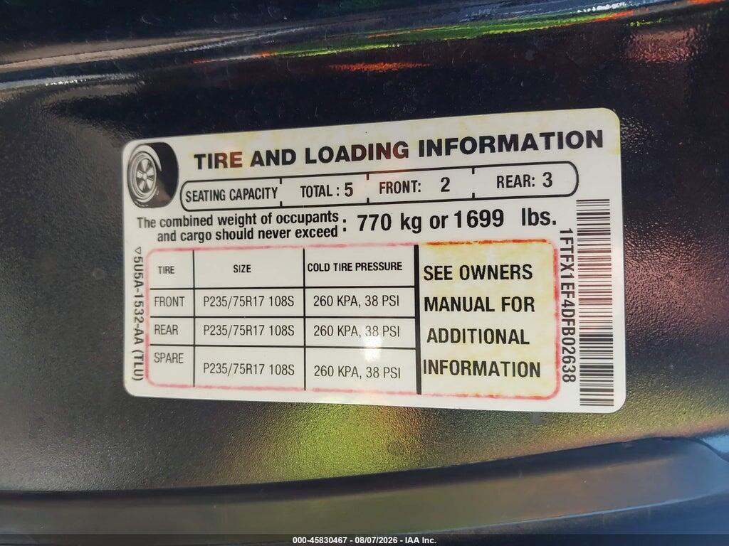 1FTFX1EF4DFB02638 2013 FORD F-150 photo no. 9