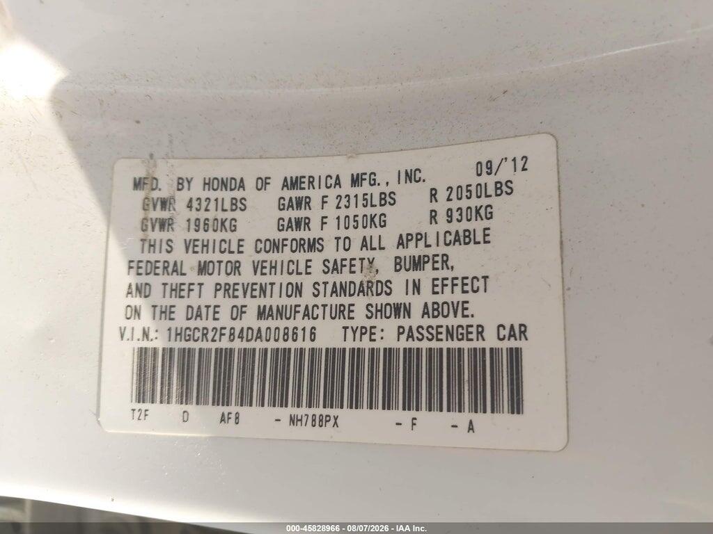 1HGCR2F84DA008616 2013 HONDA ACCORD photo no. 9
