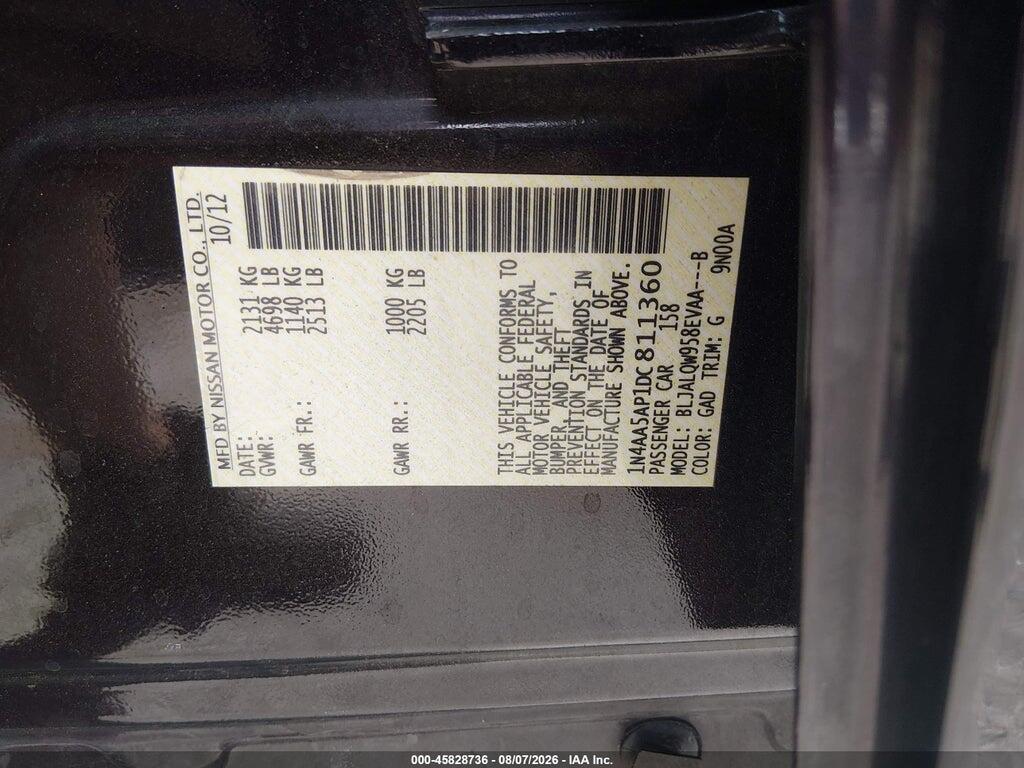 1N4AA5AP1DC811360 2013 NISSAN MAXIMA photo no. 9