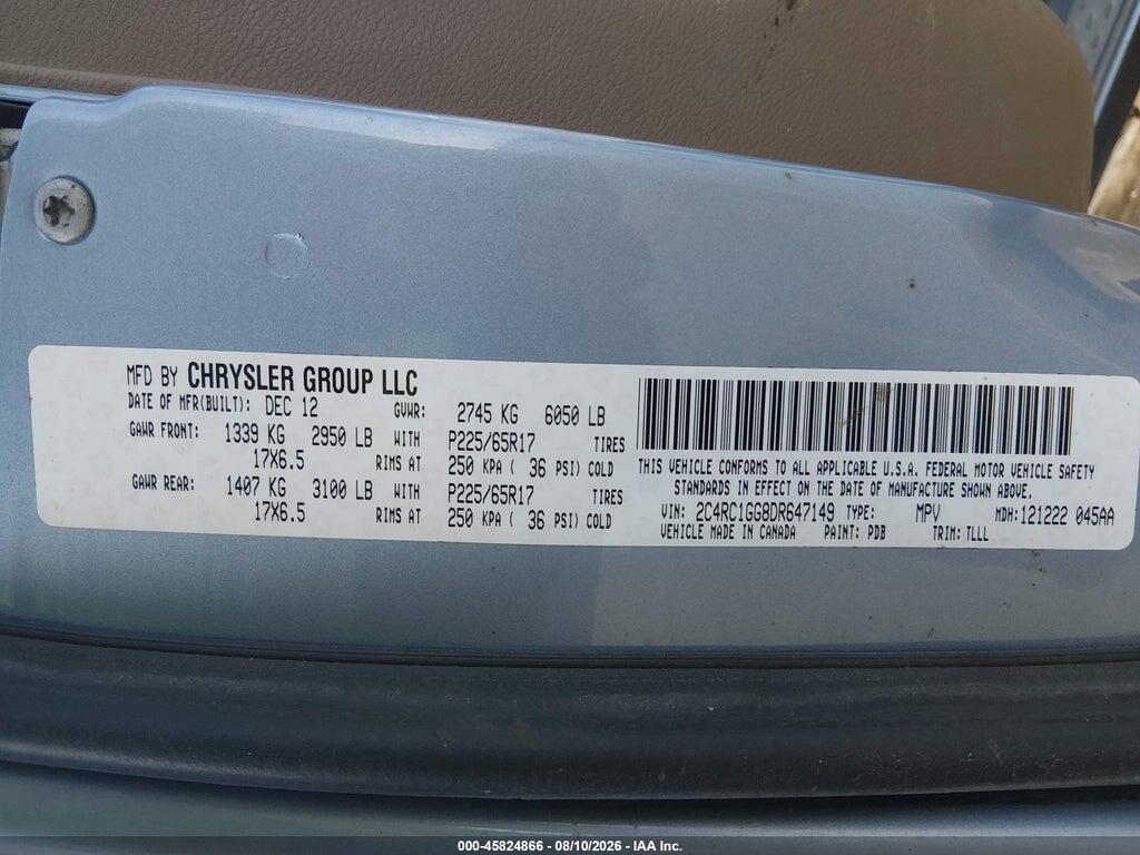2C4RC1GG8DR647149 2013 CHRYSLER TOWN & COUNTRY photo no. 9