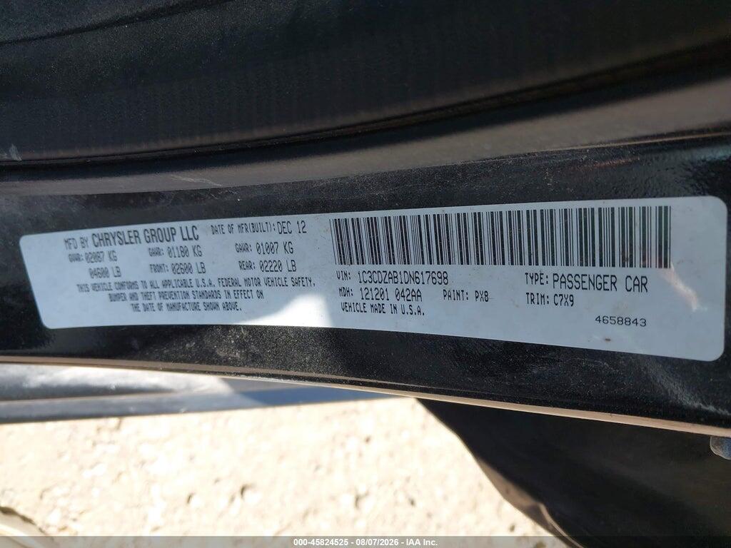 1C3CDZAB1DN617698 2013 DODGE AVENGER photo no. 9