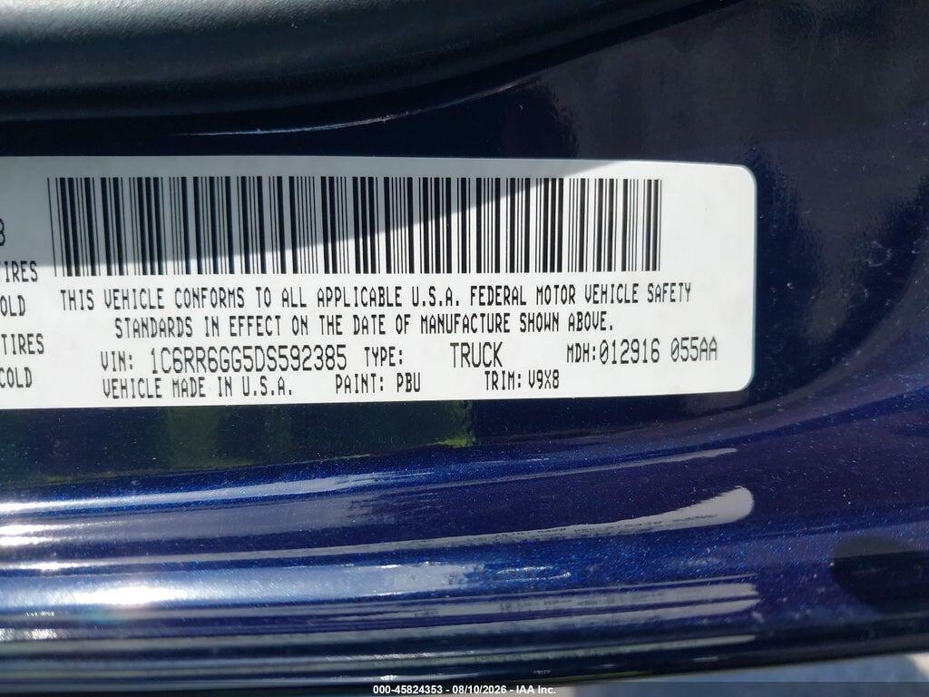 1C6RR6GG5DS592385 2013 RAM 1500 photo no. 9