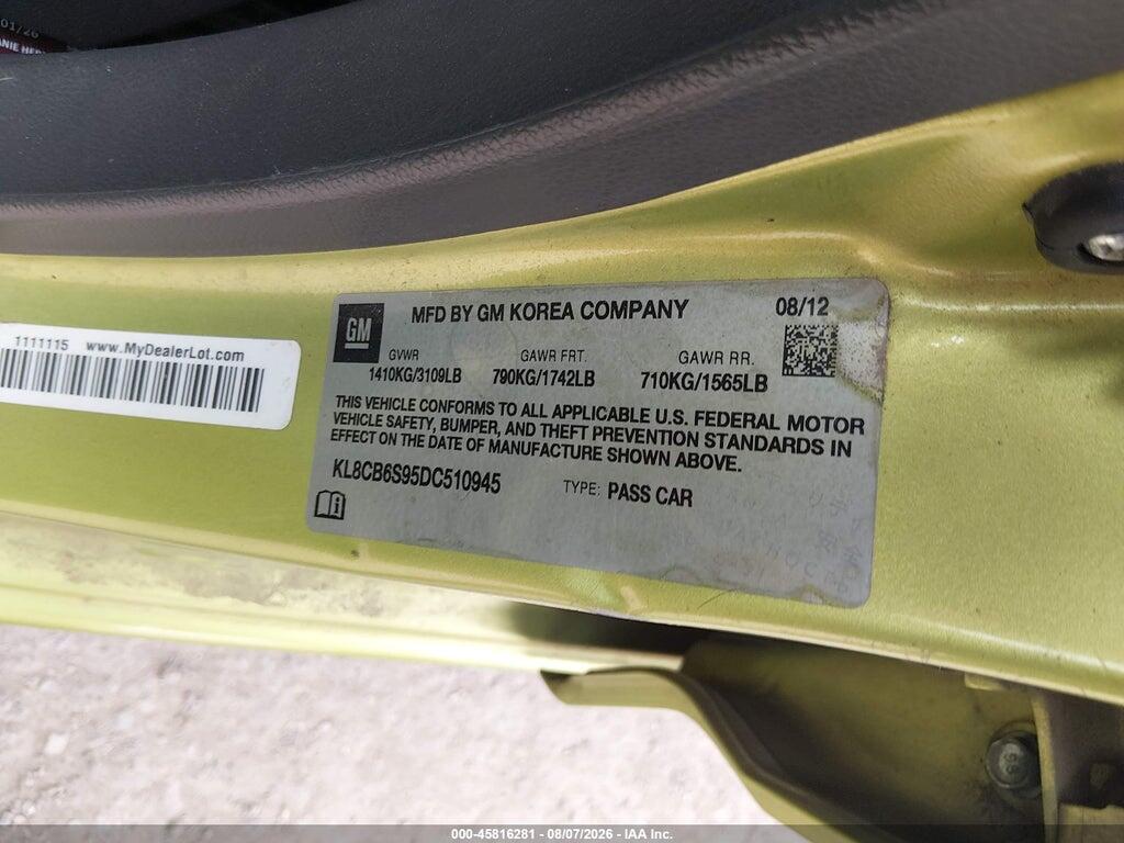 KL8CB6S95DC510945 2013 CHEVROLET SPARK photo no. 9