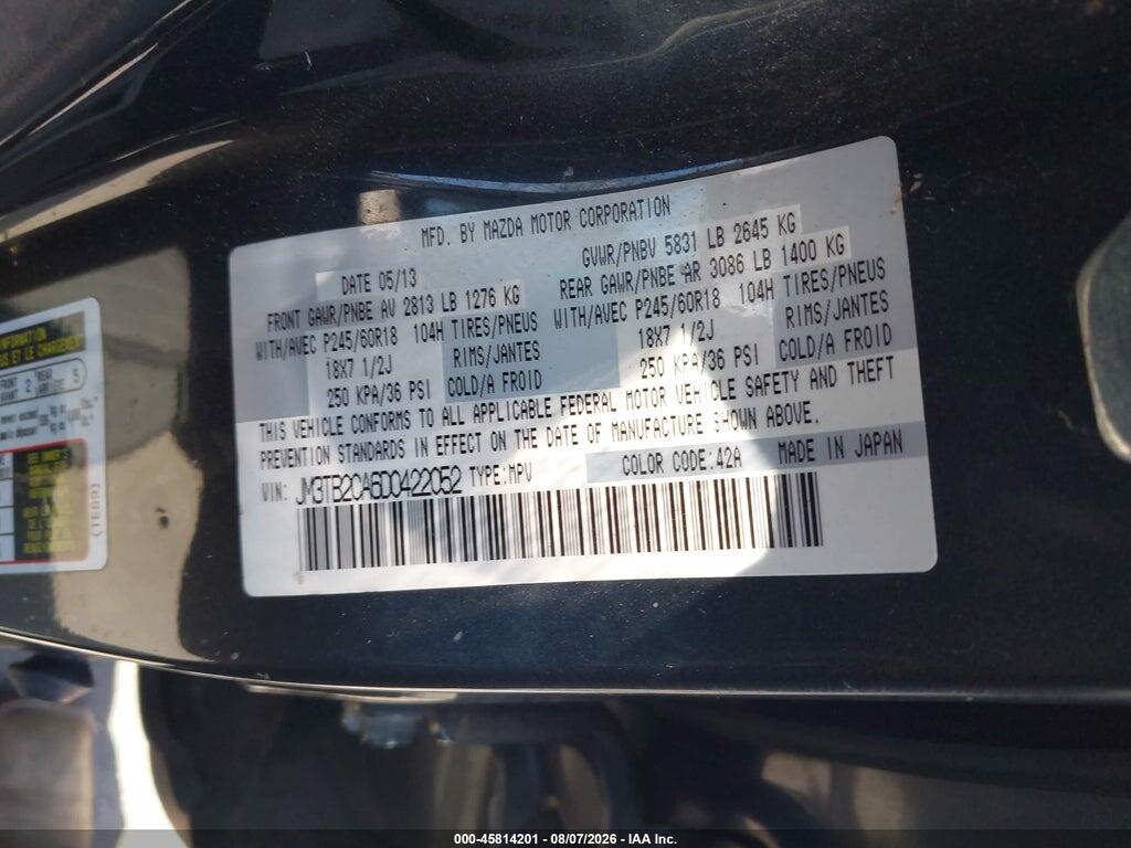 JM3TB2CA6D0422052 2013 MAZDA CX-9 photo no. 9