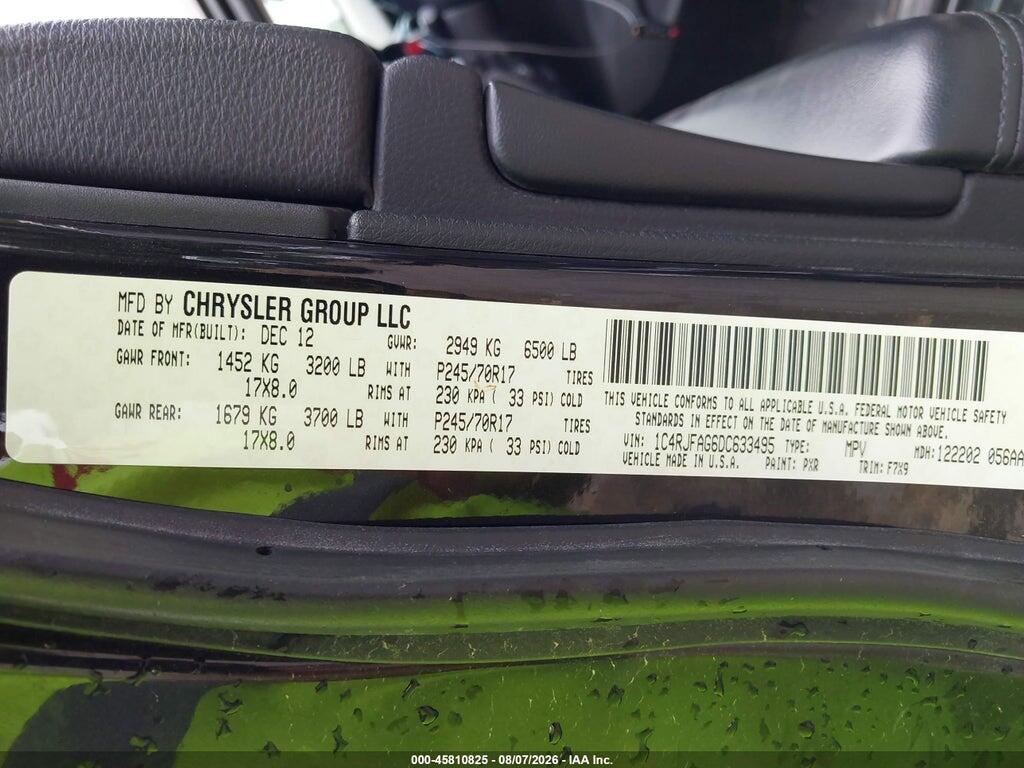 1C4RJFAG6DC633495 2013 JEEP GRAND CHEROKEE photo no. 9