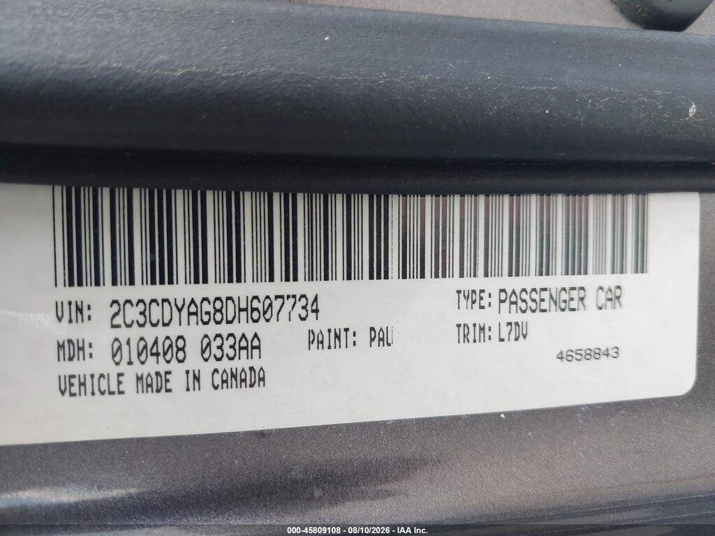 2C3CDYAG8DH607734 2013 DODGE CHALLENGER photo no. 9