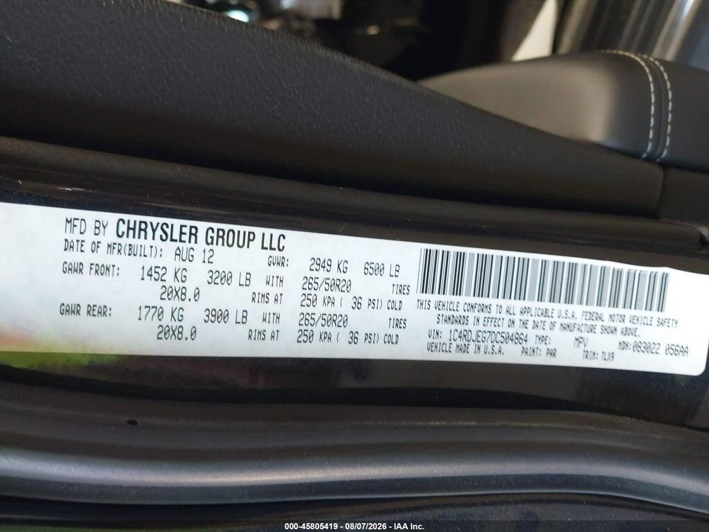 1C4RDJEG7DC504864 2013 DODGE DURANGO photo no. 9