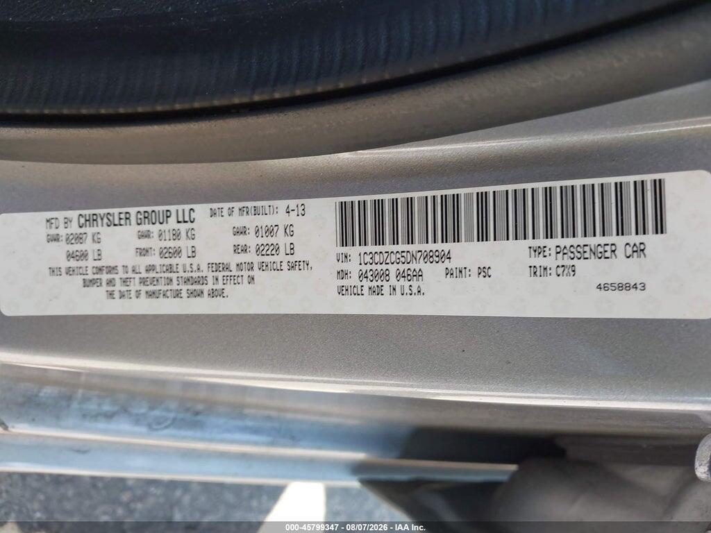 1C3CDZCG5DN708904 2013 DODGE AVENGER photo no. 9