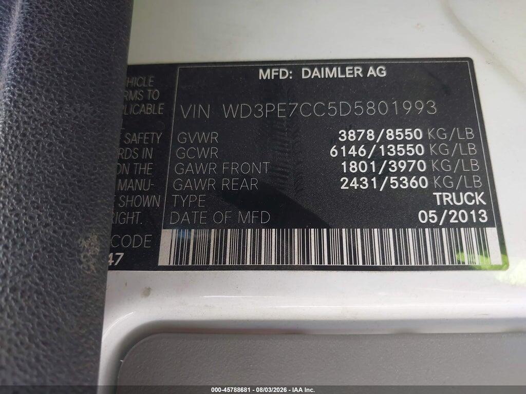 WD3PE7CC5D5801993 2013 MERCEDES-BENZ SPRINTER 2500 photo no. 9