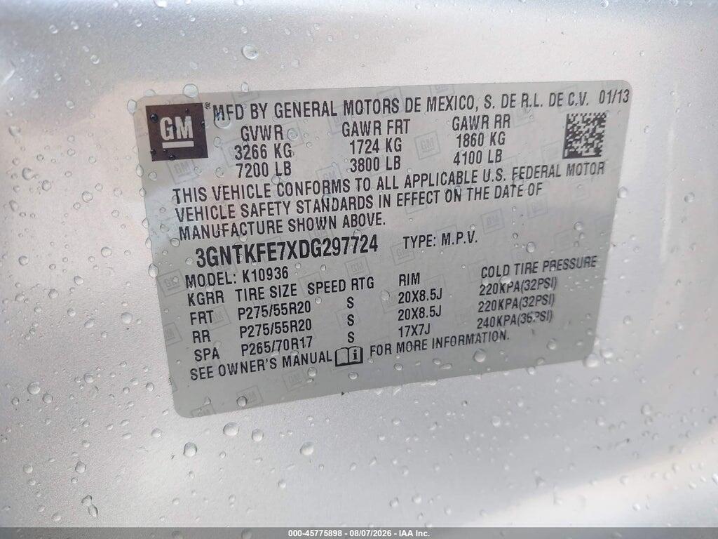3GNTKFE7XDG297724 2013 CHEVROLET AVALANCHE photo no. 9