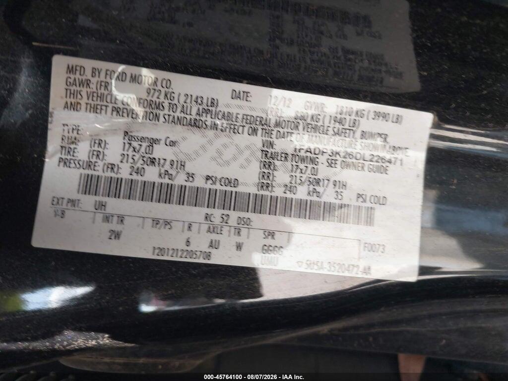 1FADP3K26DL226471 2013 FORD FOCUS photo no. 9