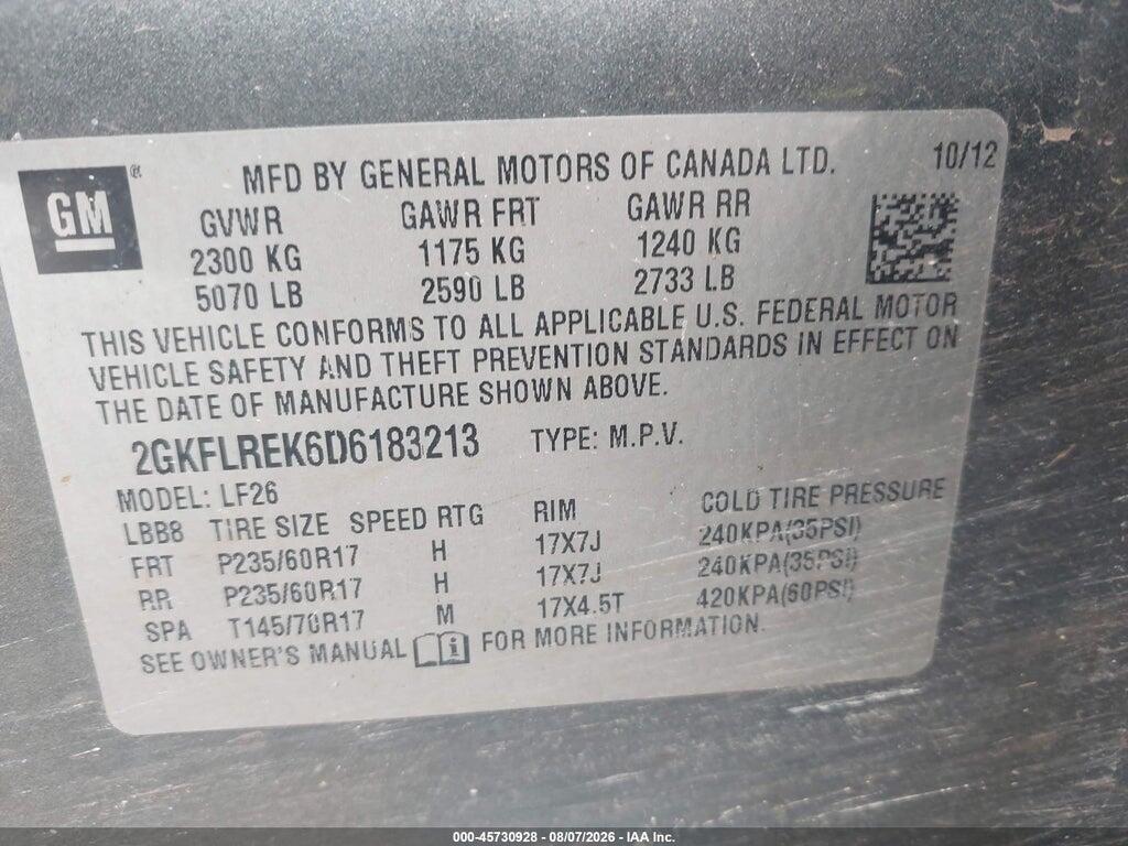 2GKFLREK6D6183213 2013 GMC TERRAIN photo no. 9