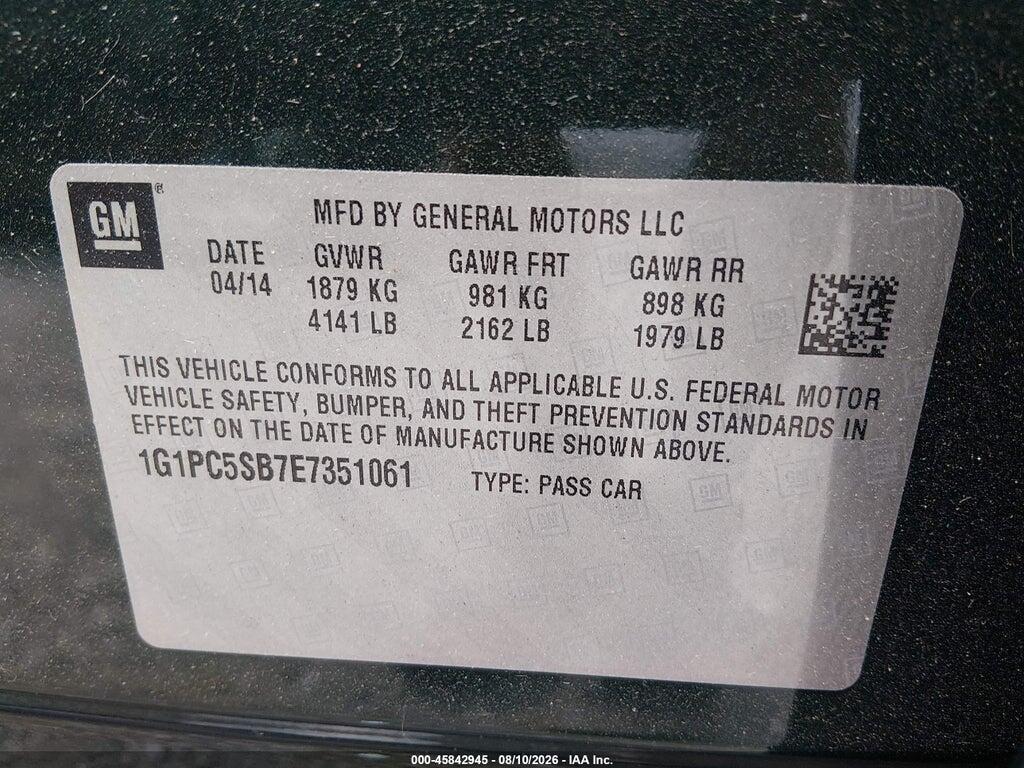 1G1PC5SB7E7351061 2014 CHEVROLET CRUZE photo no. 9