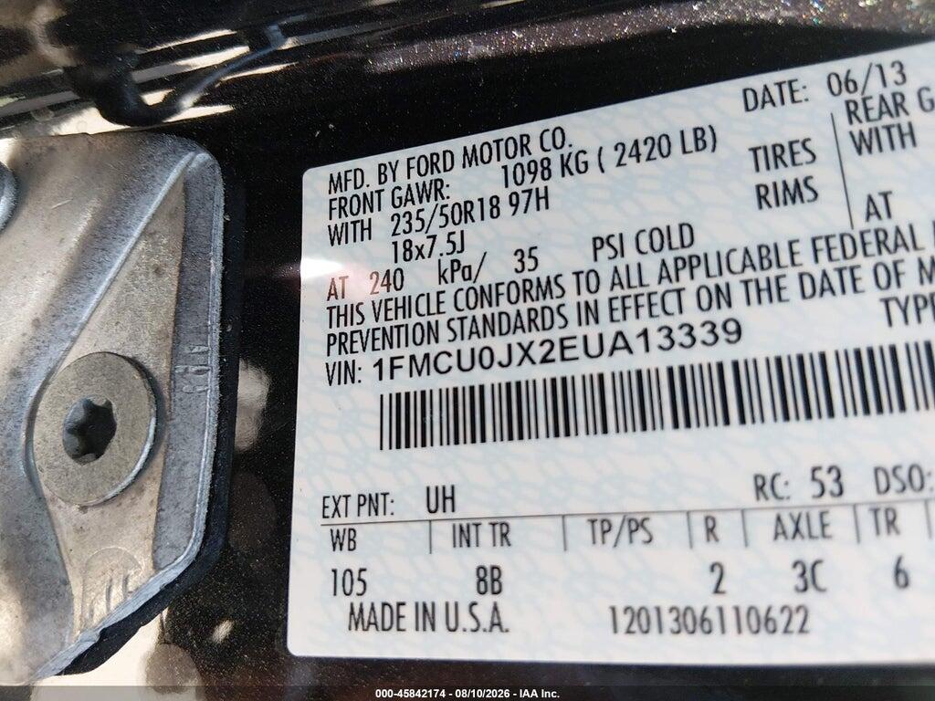 1FMCU0JX2EUA13339 2014 FORD ESCAPE photo no. 9