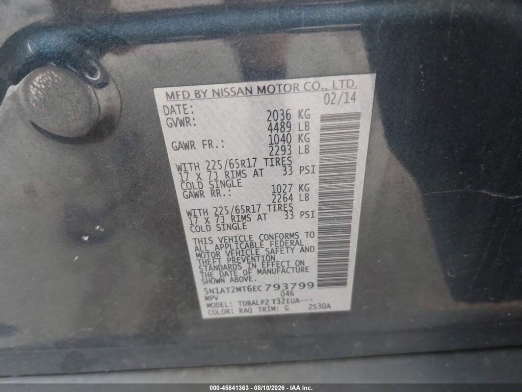 5N1AT2MT6EC793799 2014 NISSAN ROGUE photo no. 9