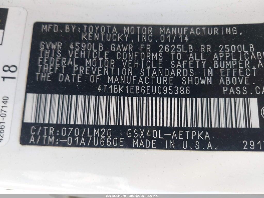 4T1BK1EB6EU095386 2014 TOYOTA AVALON photo no. 9