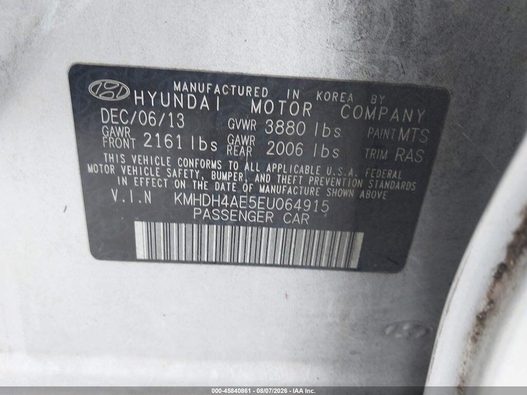 KMHDH4AE5EU064915 2014 HYUNDAI ELANTRA photo no. 9