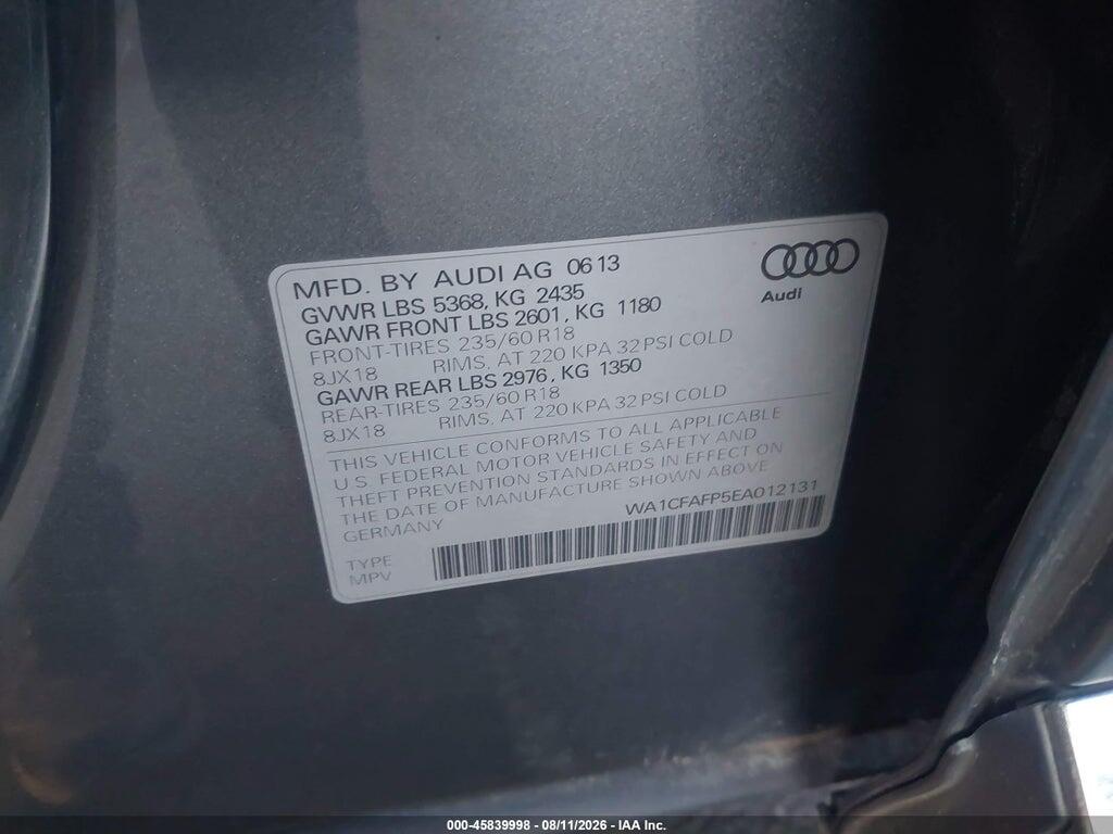 WA1CFAFP5EA012131 2014 AUDI Q5 photo no. 9
