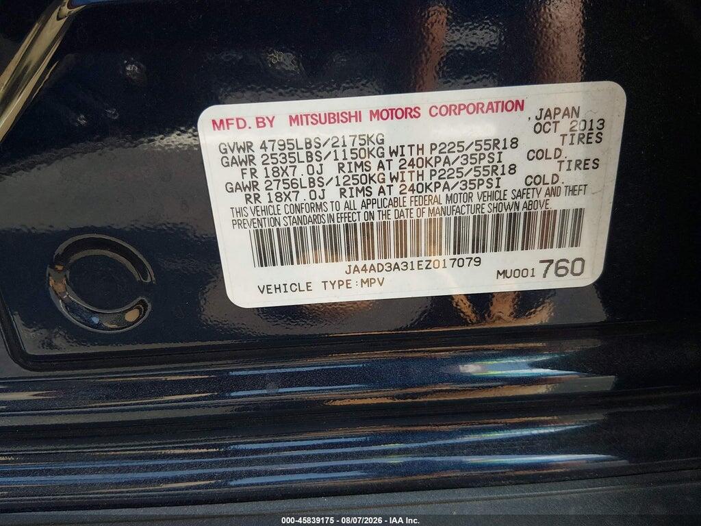 JA4AD3A31EZ017079 2014 MITSUBISHI OUTLANDER photo no. 9