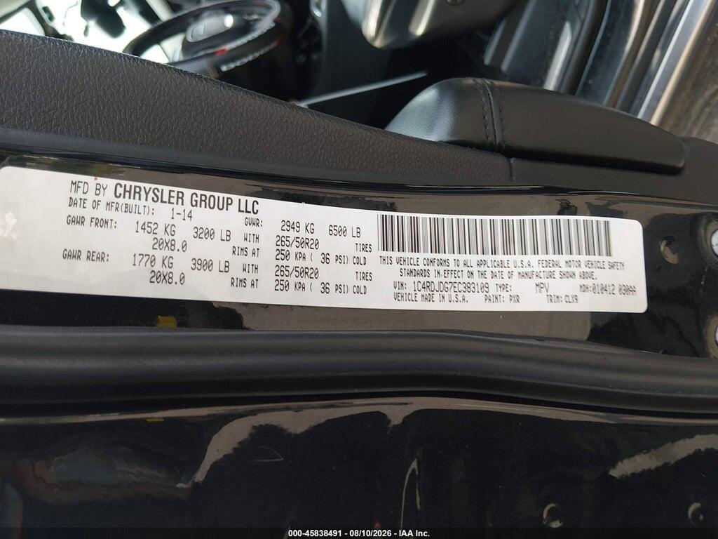 1C4RDJDG7EC383109 2014 DODGE DURANGO photo no. 9