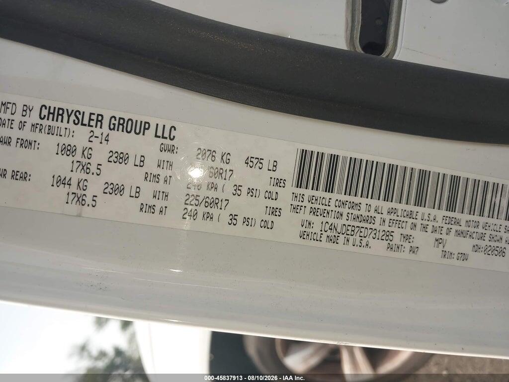 1C4NJDEB7ED731285 2014 JEEP COMPASS photo no. 9