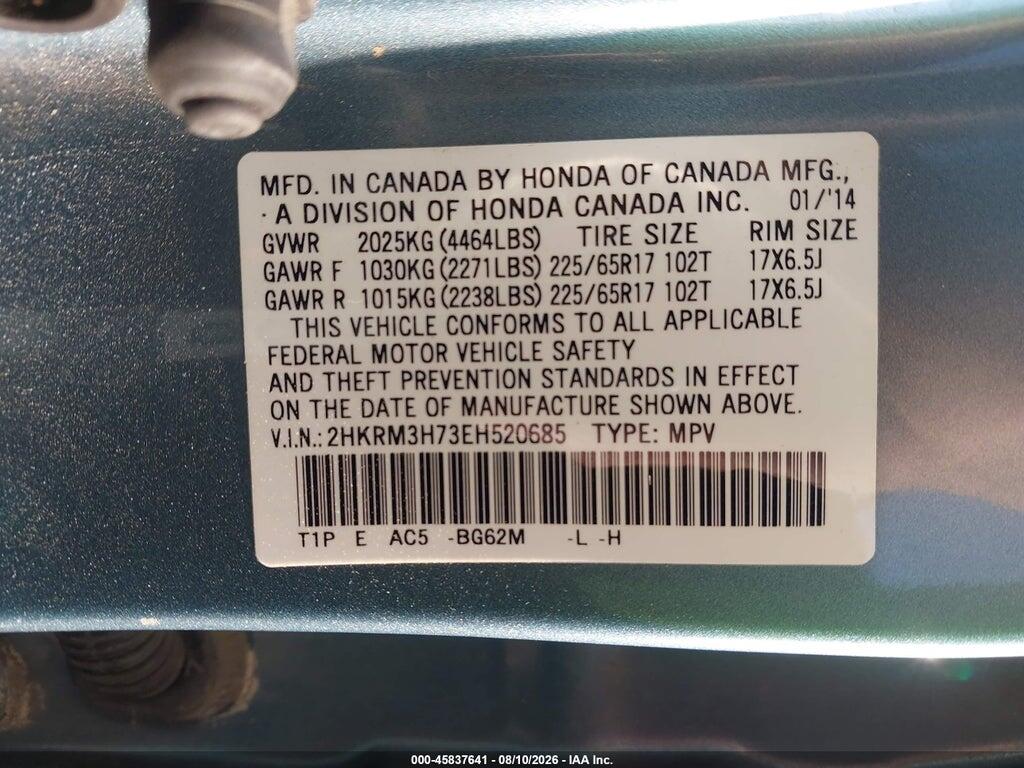 2HKRM3H73EH520685 2014 HONDA CR-V photo no. 9