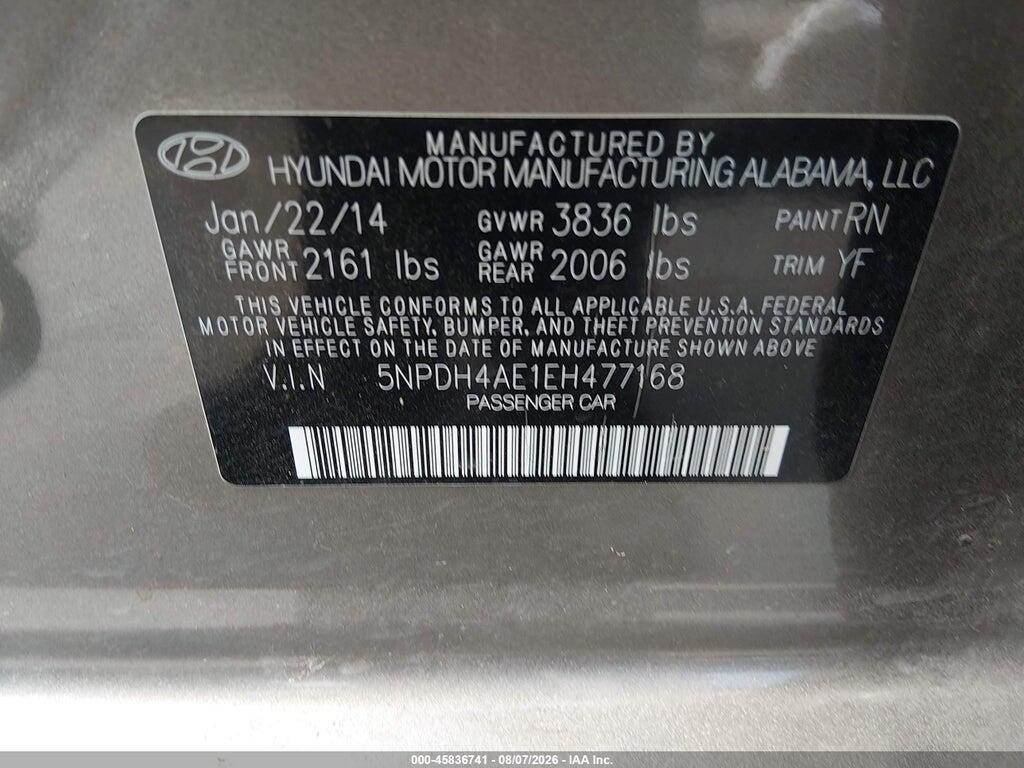 5NPDH4AE1EH477168 2014 HYUNDAI ELANTRA photo no. 9
