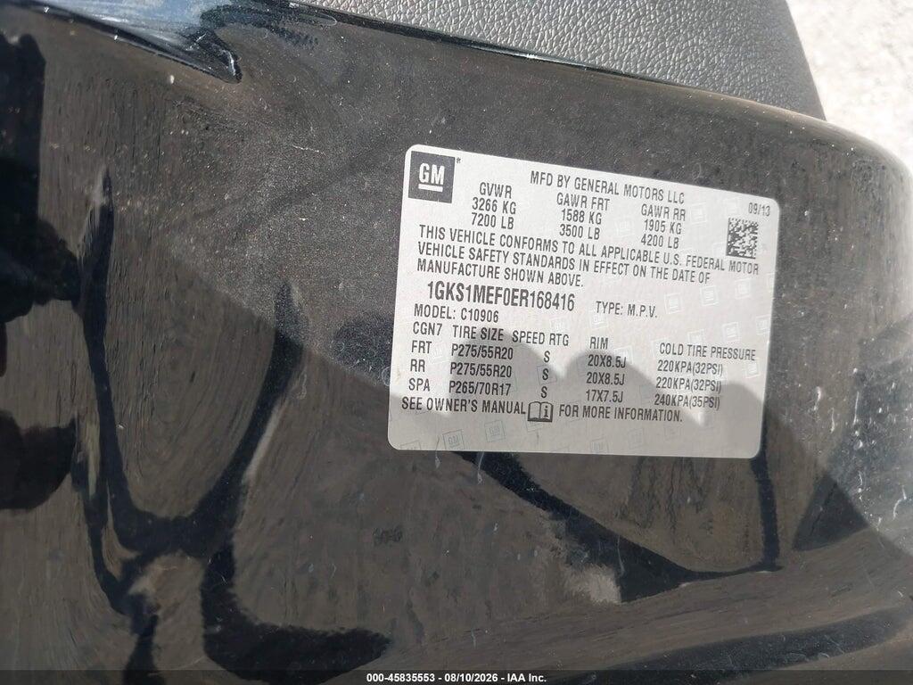 1GKS1MEF0ER168416 2014 GMC YUKON XL 1500 photo no. 9