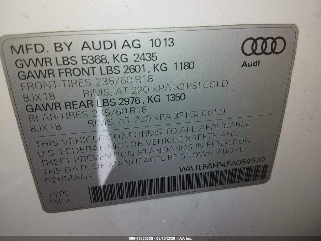 WA1LFAFP4EA054970 2014 AUDI Q5 photo no. 9