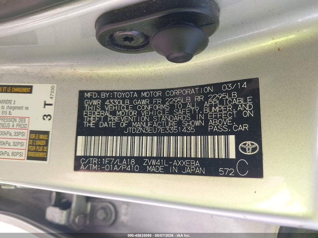 JTDZN3EU7E3351435 2014 TOYOTA PRIUS V photo no. 9