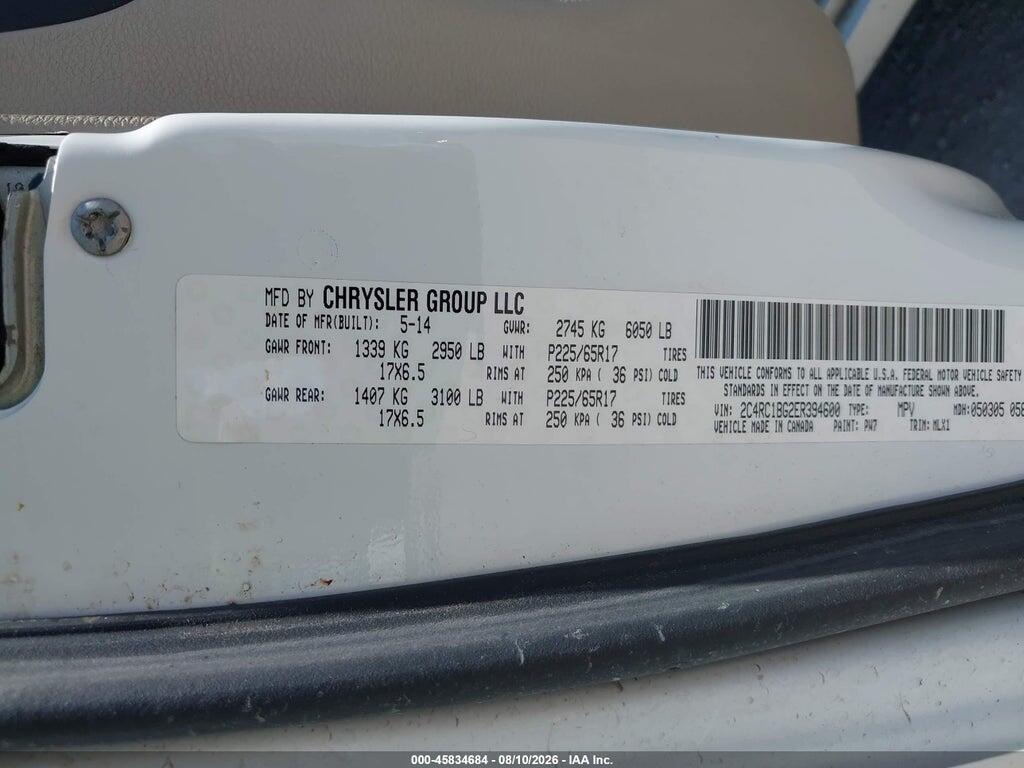 2C4RC1BG2ER394600 2014 CHRYSLER TOWN & COUNTRY photo no. 9