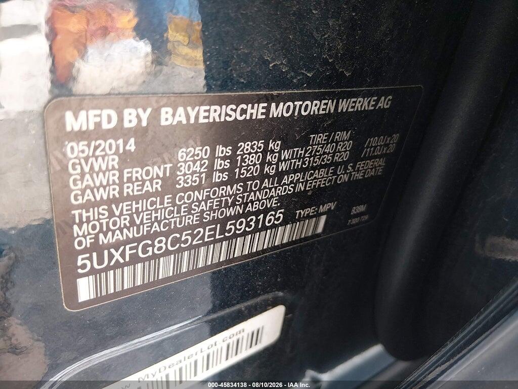 5UXFG8C52EL593165 2014 BMW X6 photo no. 9