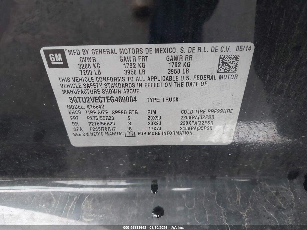 3GTU2VEC7EG469004 2014 GMC SIERRA 1500 photo no. 9
