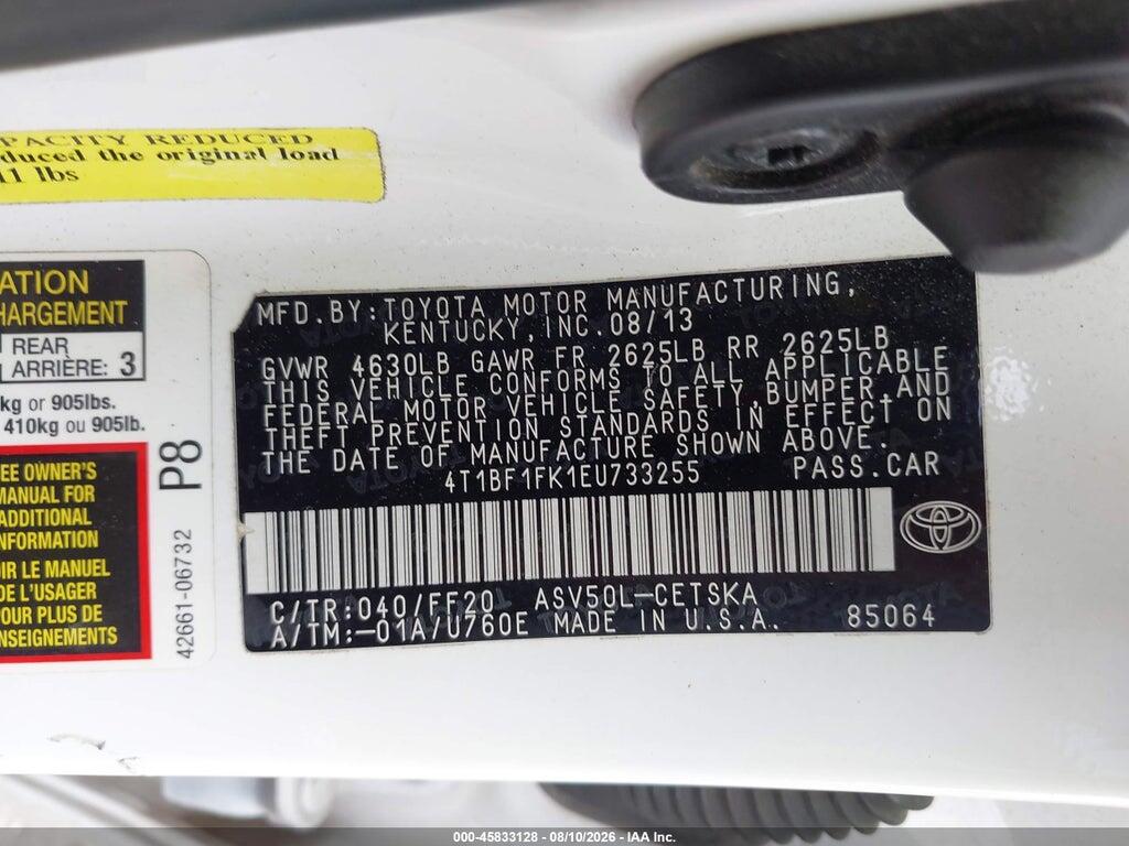 4T1BF1FK1EU733255 2014 TOYOTA CAMRY photo no. 9
