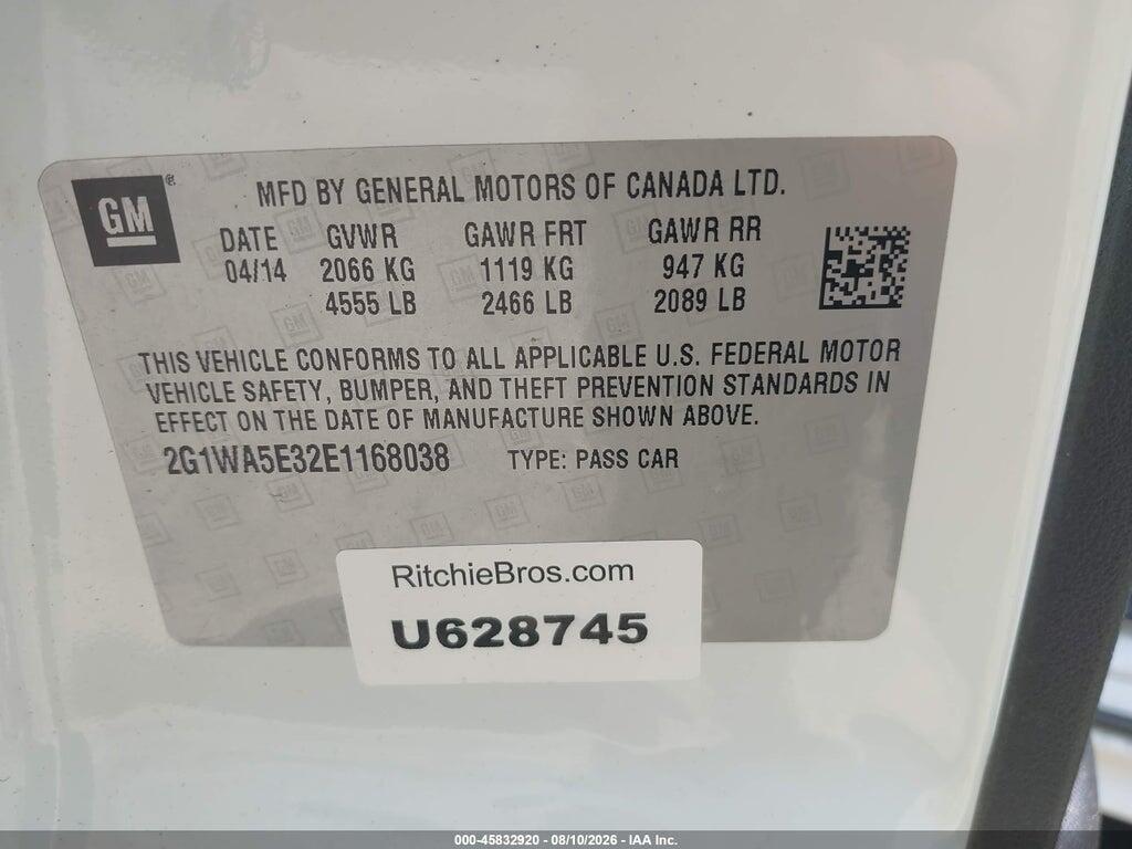 2G1WA5E32E1168038 2014 CHEVROLET IMPALA LIMITED photo no. 9