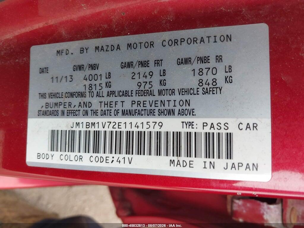 JM1BM1V72E1141579 2014 MAZDA MAZDA3 photo no. 9