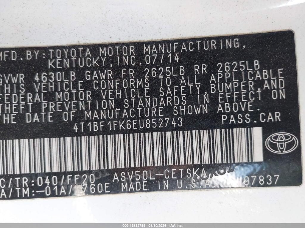 4T1BF1FK6EU852743 2014 TOYOTA CAMRY photo no. 9