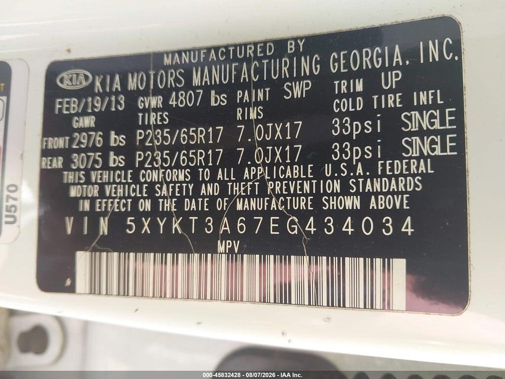 5XYKT3A67EG434034 2014 KIA SORENTO photo no. 9