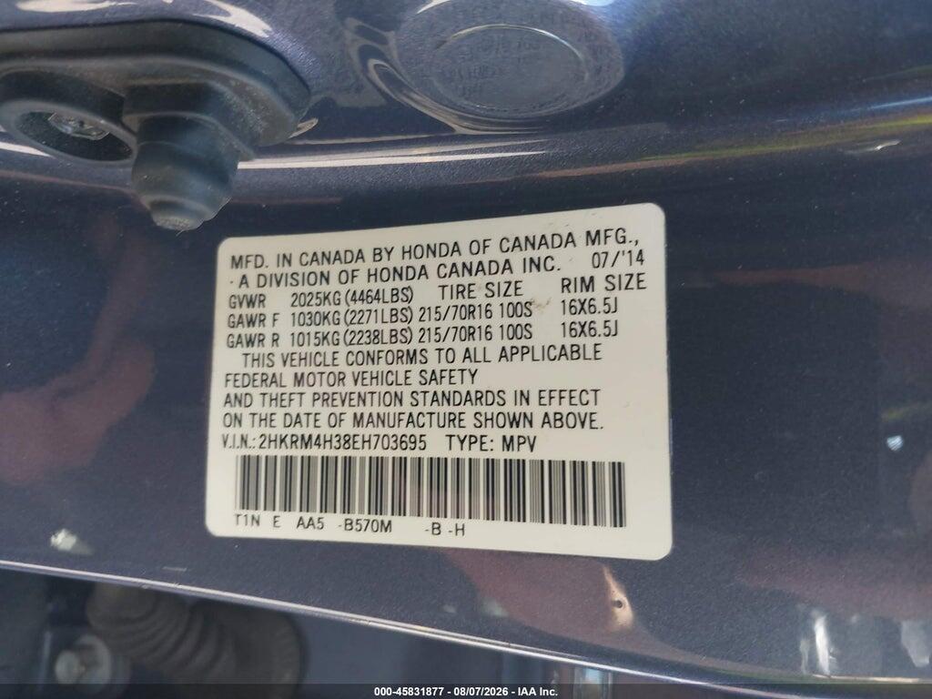2HKRM4H38EH703695 2014 HONDA CR-V photo no. 9