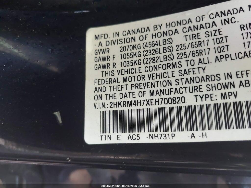 2HKRM4H7XEH700820 2014 HONDA CR-V photo no. 9