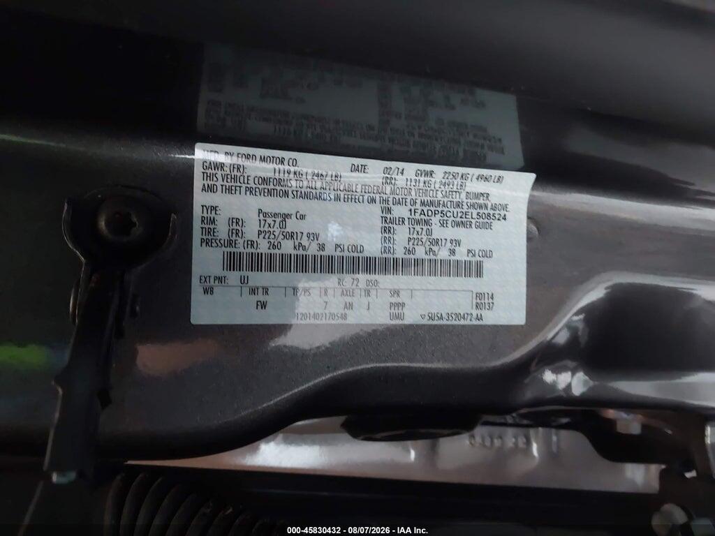 1FADP5CU2EL508524 2014 FORD C-MAX ENERGI photo no. 9