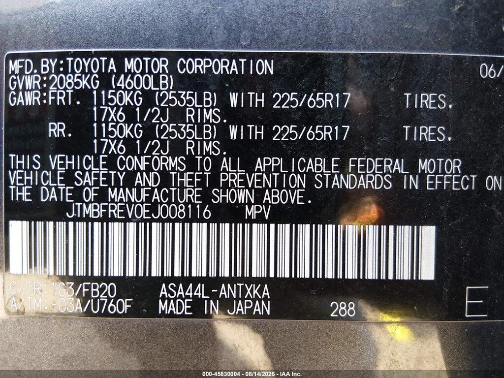 JTMBFREV0EJ008116 2014 TOYOTA RAV4 photo no. 9