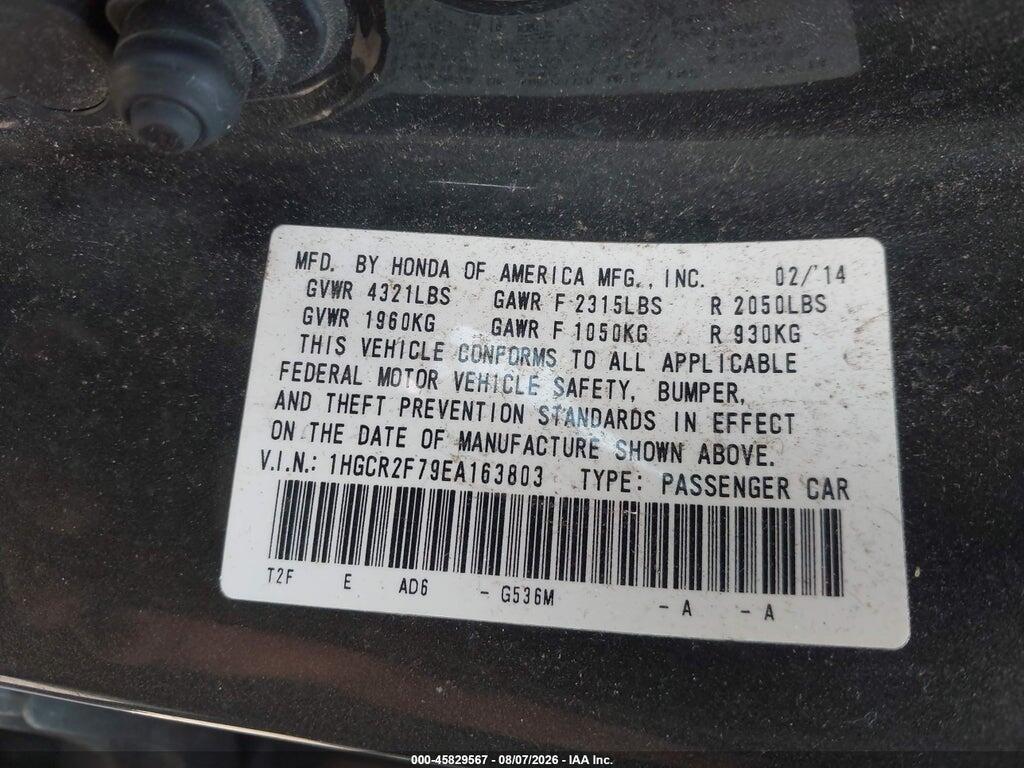 1HGCR2F79EA163803 2014 HONDA ACCORD photo no. 9