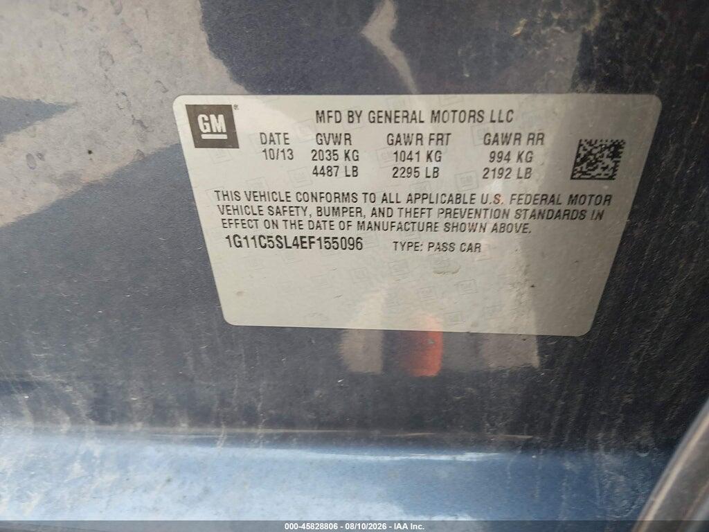 1G11C5SL4EF155096 2014 CHEVROLET MALIBU photo no. 9