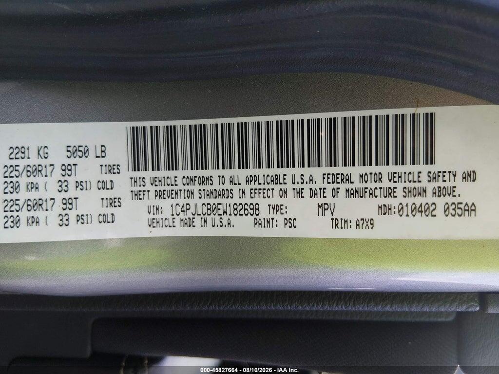 1C4PJLCB0EW182698 2014 JEEP CHEROKEE photo no. 9