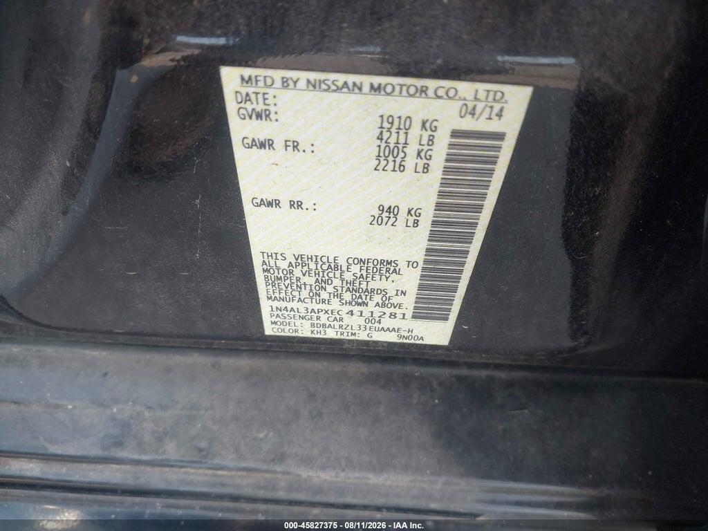 1N4AL3APXEC411281 2014 NISSAN ALTIMA photo no. 9